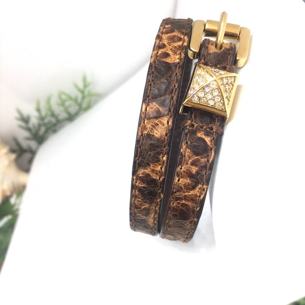 Michael Kors Brown Python Embossed Leather Wrap - image 4